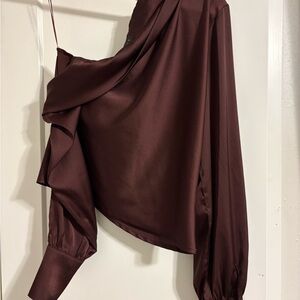 Lioness Rich Brown Satin Top